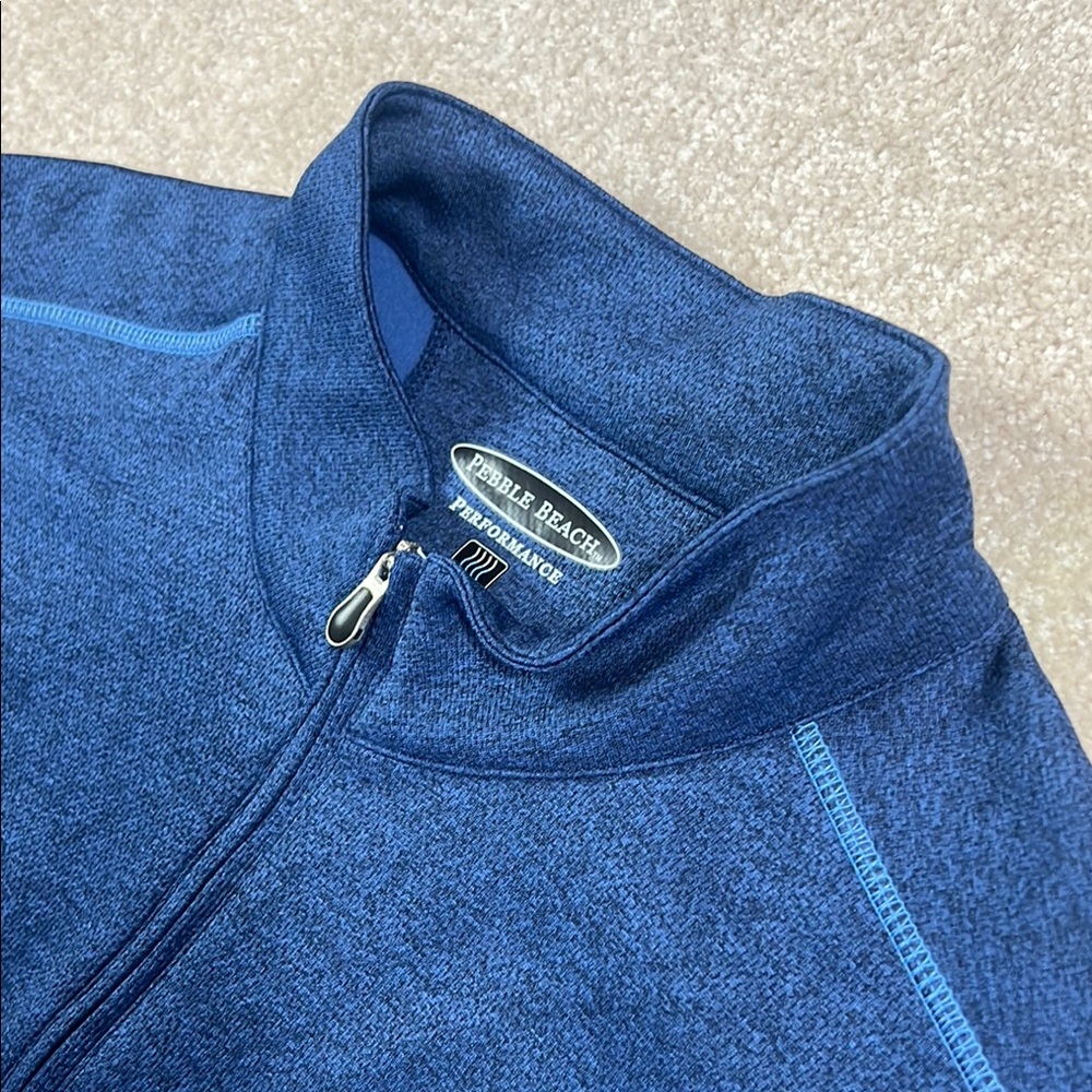 Pebble Beach Men's‎ Blue Quarter-Zip Pullover